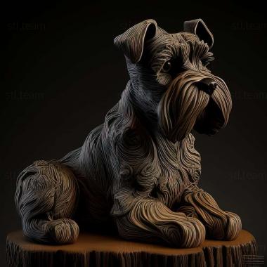 3D model Zwergschnauzer dog (STL)